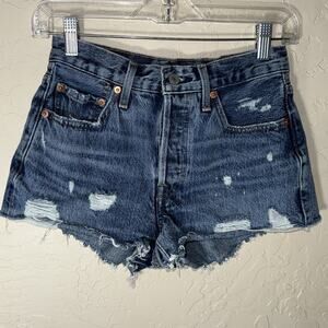 Levi’s 501 jean shorts distressed cut offs